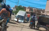 Chiclayo: Camioneta se hunde en un enorme forado tras intensas lluvias