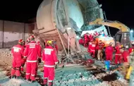 Cercado de Lima: Trabajador queda atrapado tras la cada de un tanque areo de concreto