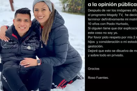 Rosa Fuentes anunció el fin de su matrimonio.