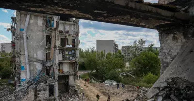 Restos de explosiones en Ucrania