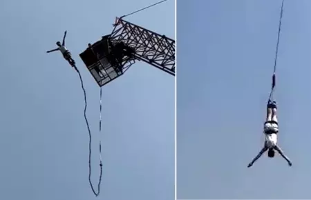 Turista sobrevive a salto en bungee