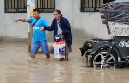Diversos distritos de Chiclayo soportaron intensas lluvias durante 12 horas.