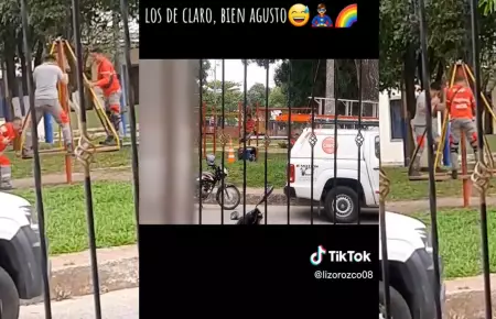 Video muestra a tres trabajadores de Claro jugando.