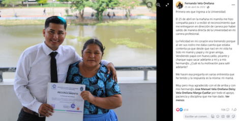 Joven es viral en redes sociales por agradecer a su madre por apoyarlo en sus estudios