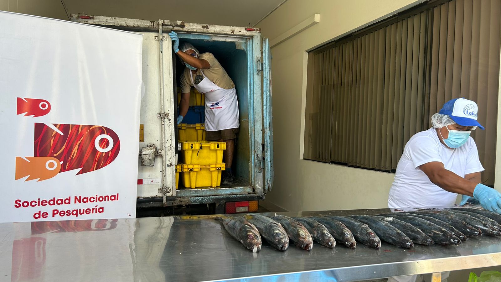 Sociedad Nacional de Pesquera entregan pescados a ollas comunes