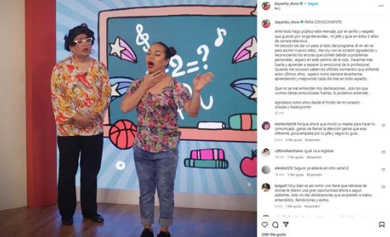 Dayanita anuncia su retiro de JB en ATV