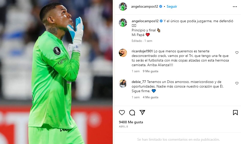 Jugadores de Alianza Lima cierran comentarios en Instagram.