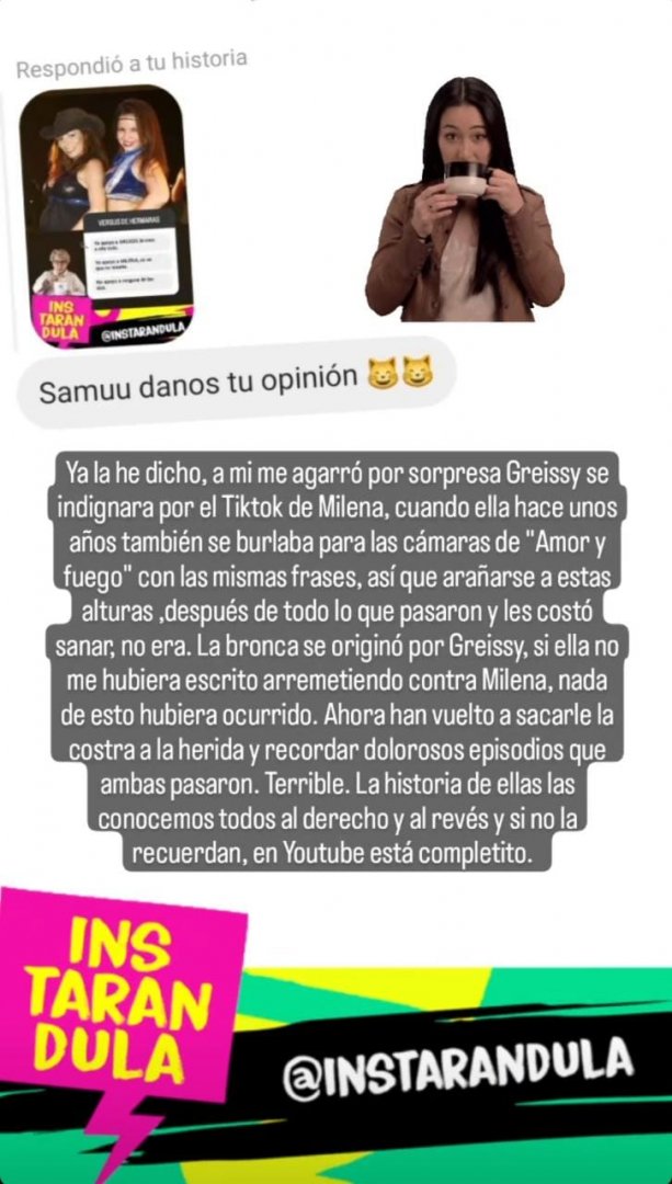 Samuel Suárez opina sobre Milena Zárate y Greissy Ortega