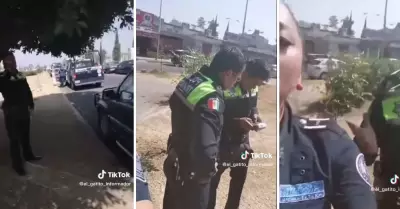 Polica enojada con compaero