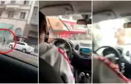 Cansado de los robos: Taxista enfurecido persigue a presunto delincuente y lo embiste