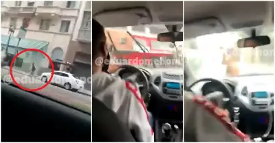 Taxista embiste a delincuente