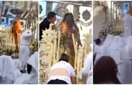 Semana Santa: El momento en el que la imagen de la Virgen se incendi en plena procesin