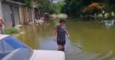 Viviendas inundadas en Piura.
