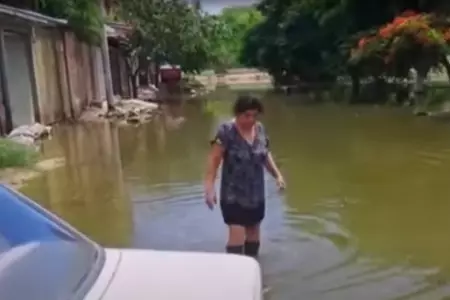 Viviendas inundadas en Piura.
