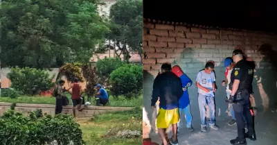 venezolanos toman parque de Trujillo para fumar
