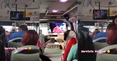 Chofer de bus coloca TV gigante en su vehculo