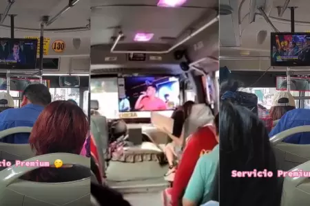 Chofer de bus coloca TV gigante en su vehculo