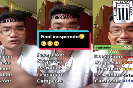 Joven sorprendido por ver a Alianza Lima como campen de la Copa Libertadores.