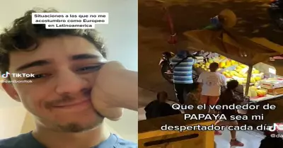 Español señala que el vendedor de papaya lo despierta temprano.