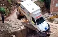 Ambulancia se despista y cae al ro Parcoy en La Libertad