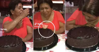 Abuelita quera morder torta de cumpleaos
