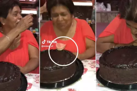 Abuelita quera morder torta de cumpleaos