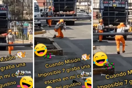 Trabajadores municipales en El Agustino protagonizan graciosa secuencia