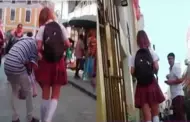 Indignante! Reportera se viste de escolar y es vctima de acoso en el Centro de Lima