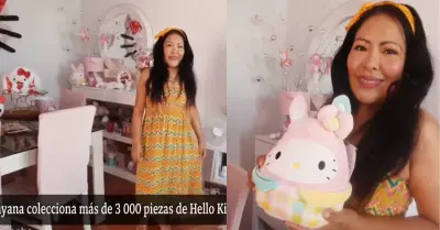 Mujer chiclayana tiene ms de 3000 artculos de Hello Kitty