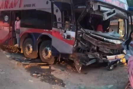 Choque de bus con tractor deja una persona fallecida