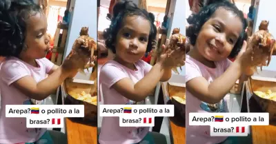Nia venezolana prefieres el pollo a la brasa, sobre las arepas