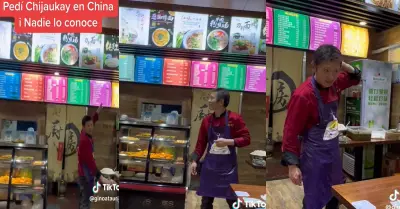 Peruano va a China, pide chijaukay y cocinero queda confundido.