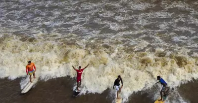 Una ola de agua dulce desafa a los surfistas en la Amazona brasilea
