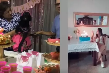 Señora le celebra bonito cumpleaños a su perrita y a su hija no