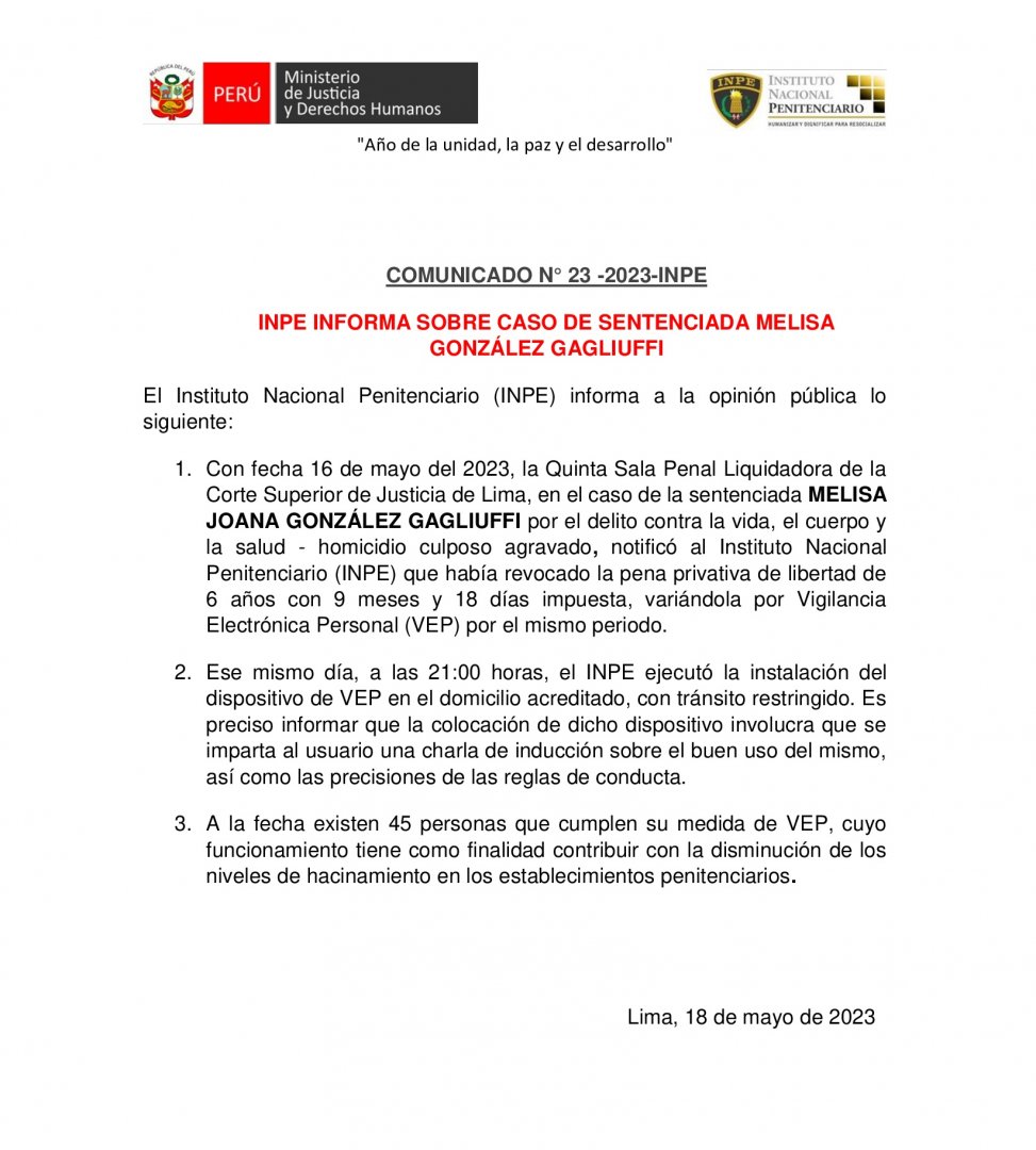 Comunicado del INPE.