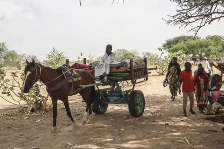 Miles de refugiados sudaneses huyen de la violencia a pie o a caballo