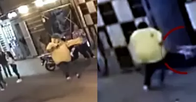 Hombre disfrazado de pollo huye frente a balacera en Independencia