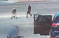 Hombre salva a beb en un coche fuera de control que se diriga a autopista