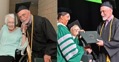 Hombre de 72 aos dedic emotivas palabras a su madre en su graduacin.