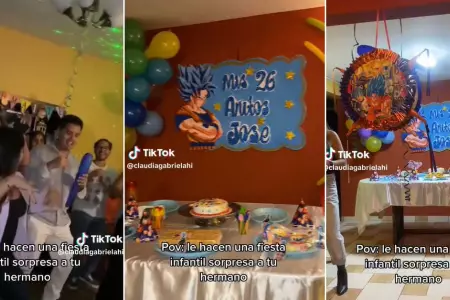 Joven, de 26 años, celebra su cumpleaños con temática de Dragon Ball.
