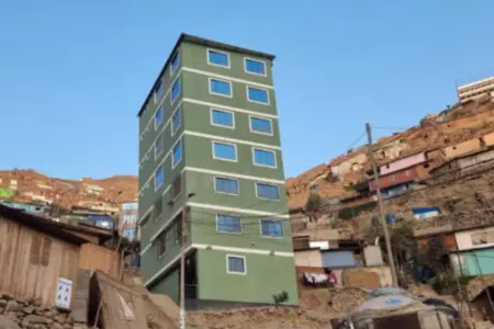 Construyen vivienda de 7 pisos en cerro