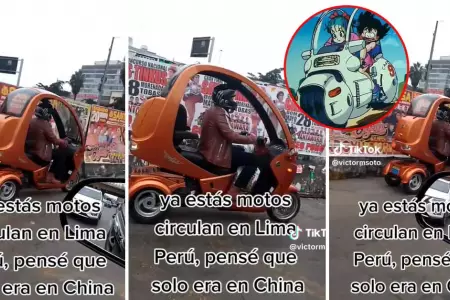 Captan una moto 'futurista' por las calles de Lima y la comparan con la de Bulma
