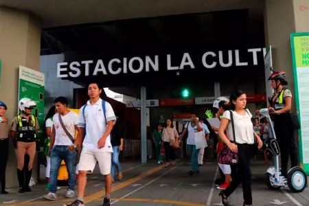 Estacin La Cultural de la Lnea 1 del Metro de Lima.