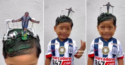 Niño viral en TikTok con su peinado inspirado en Hernán Barcos.