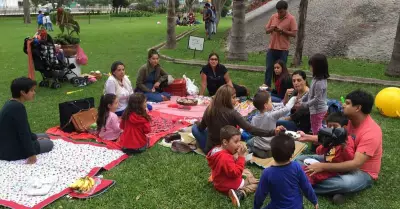 Varias personas asistieron al picnic masivo en Miraflores.