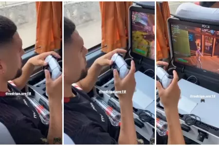 Rodrigo Ureña juega con su PlayStation 5 en bus