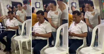 Mujer aprovecha que su esposo est distrado y aprovecha en revisar su celular.