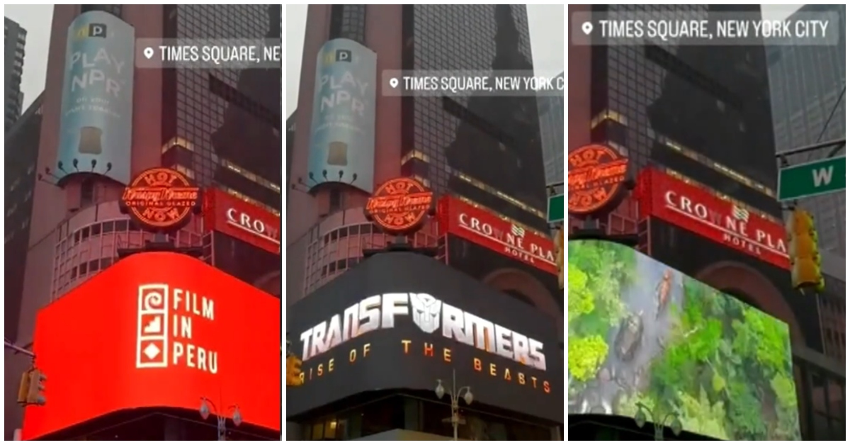 Machu Picchu ilumina el Times Square tras estreno de "Transformers el