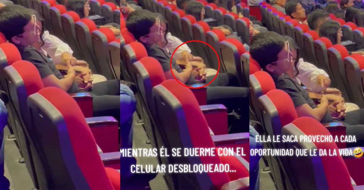 Aprovecha Cada Momento Joven Se Queda Dormido En El Cine Y Su Novia Revisa Su Celular 