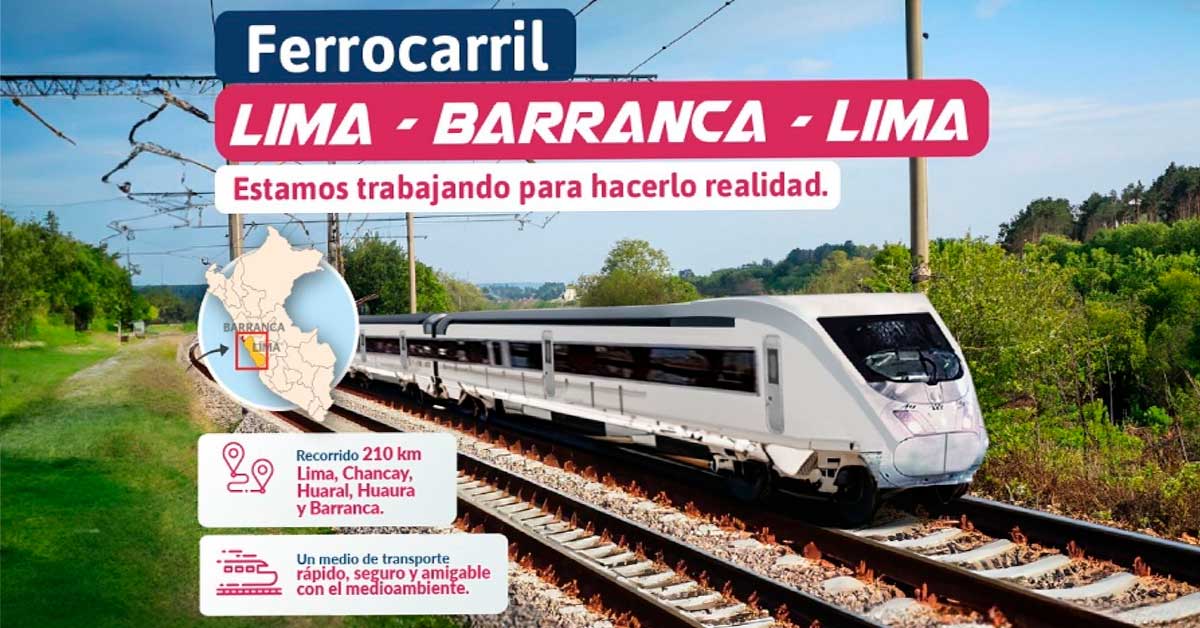Moderno ferrocarril unir Lima y Barranca.
